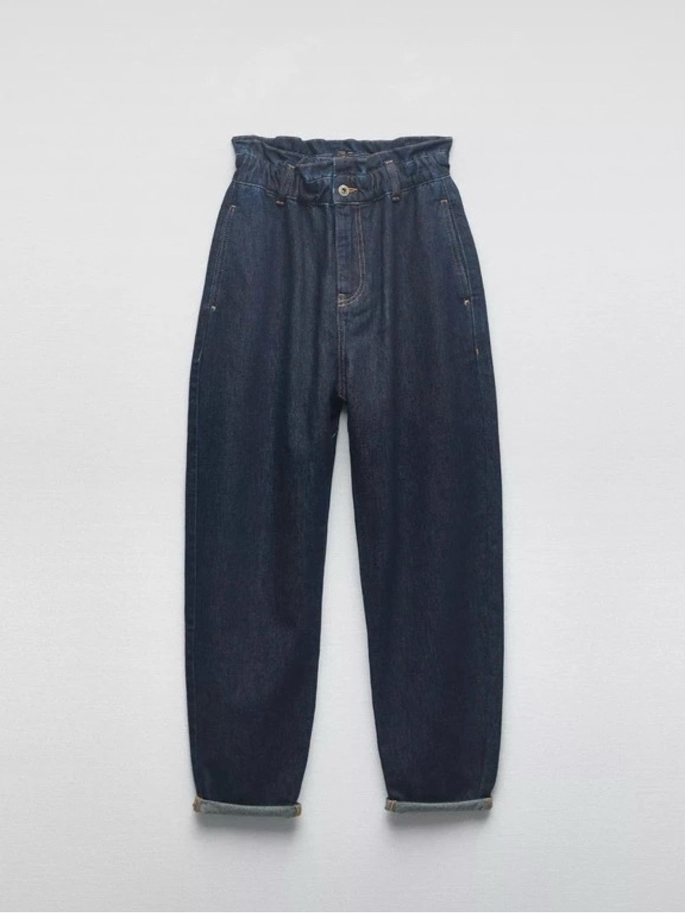 Zara High-Waisted Paperbag Baggy Jeans